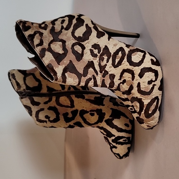 MADISON HARDING LEATHER ANKLE BOOTS - SZ 7 ~ Leopard Print - Picture 6 of 11